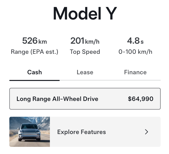 model y price canada